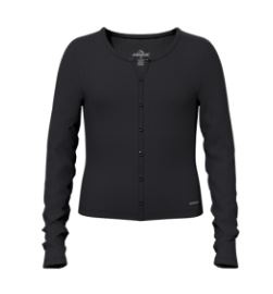 Jordache Black Ribbed Button Top