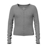 Jordache Grey Ribbed Button Top