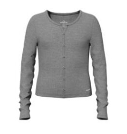 Jordache Grey Ribbed Button Top