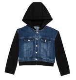 Tractr Blk Sweat/Denim Combo Jacket