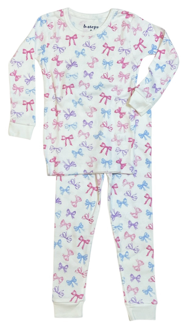 Baby Steps Multi Bow Infant PJ Set