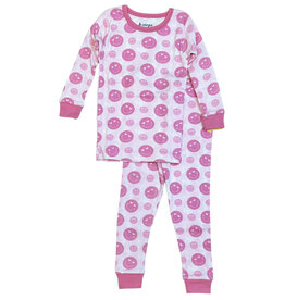 Baby Steps Multi Pink Smiley PJ Set