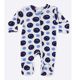 Baby Steps Multi Blue Smiley Footie