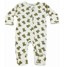 Baby Steps Cream Bowtie Bear Footie