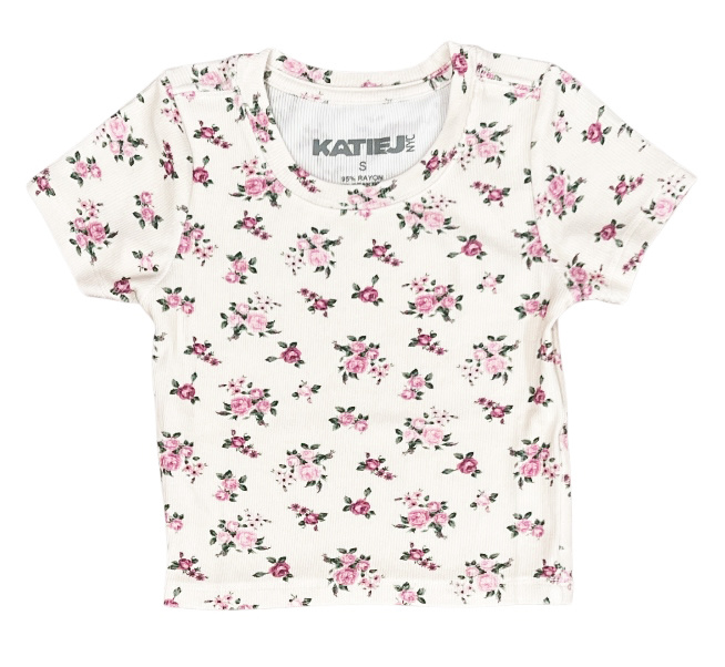 KatieJ NYC Vintage Bunches Livi Ribbed SS Tee