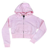 KatieJNYC Ballet Pink Cropped Zip Hoodie