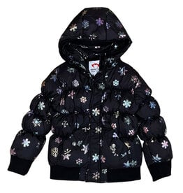Appaman Black Rainbow Snowflakes Puffer Coat