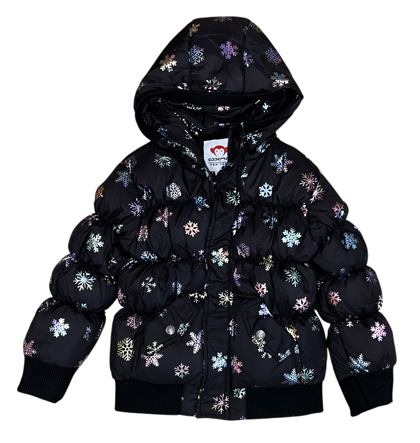 Appaman Black Rainbow Snowflakes Puffer Coat