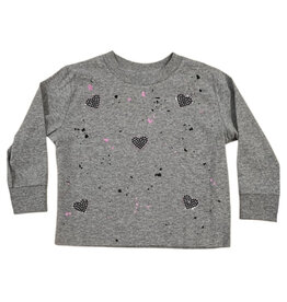Rock Candy Grey Splatter Bling Heart Top