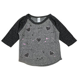 Rock Candy Charcoal Splatter Heart Infant Top