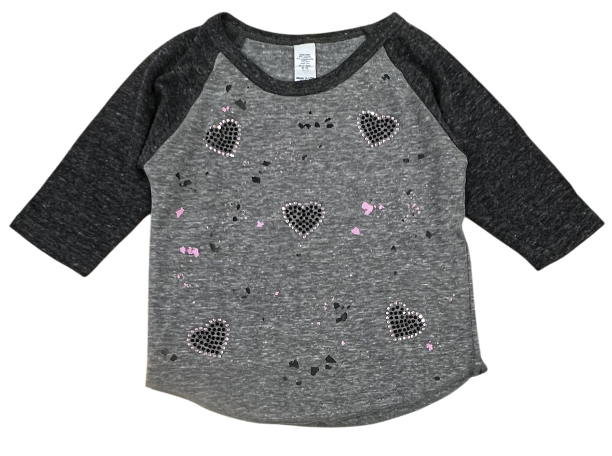 Rock Candy Charcoal Splatter Heart Infant Top