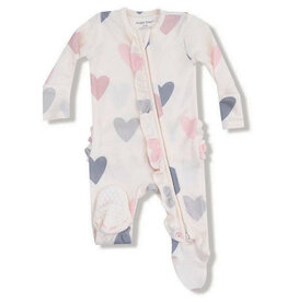 Angel Dear Hearts Ribbed Ruffle Footie