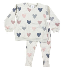 Angel Dear Greige Hearts Toddler Legging Set
