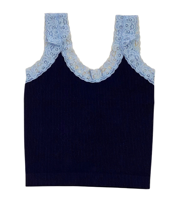 KatieJ NYC Navy/Glacier Blue Liana Tank Top