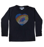 Dori Bling Rainbow Heart LS Ribbed Top