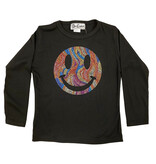 Dori Bling Multi Smiley LS Ribbed Top