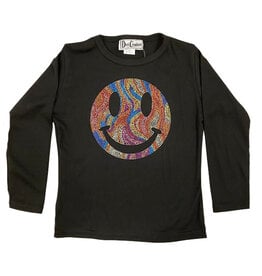 Dori Bling Multi Smiley LS Ribbed Top
