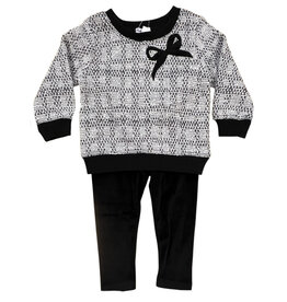 Splended Tweed Bow w/Velvet Legging Set