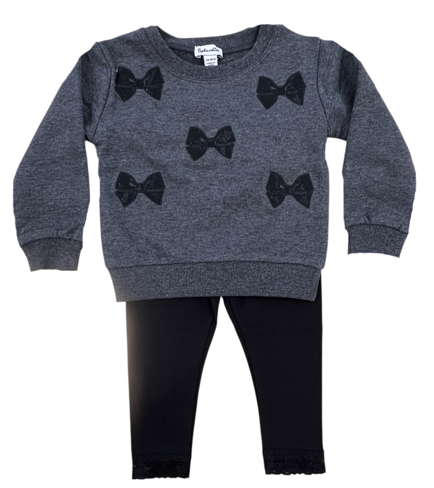 Splended Charcoal Bows Legging Set