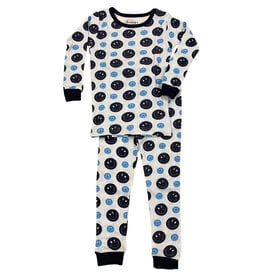 Baby Steps Multi Blue Smiley PJ Set