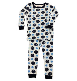 Baby Steps Multi Blue Smiley Infant PJ Set