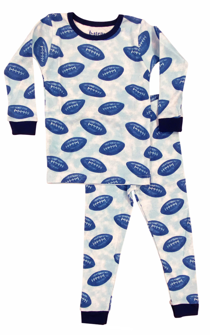 Baby Steps Blue Infant Footballs PJ Set
