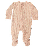 Sweet Pink Daisies Ruffle Footie