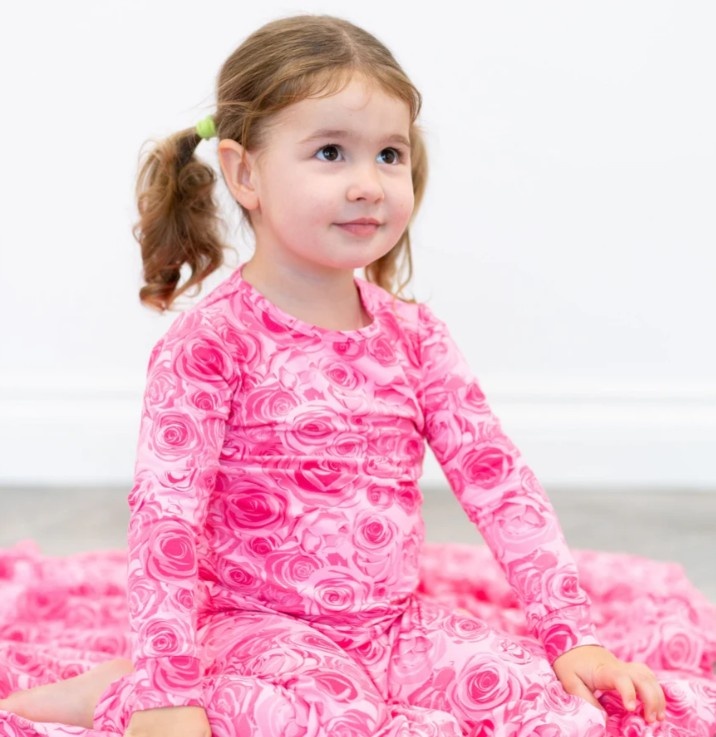 Pink Roses 2pc Infant PJ Set
