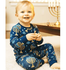 Bamboo Menorah Hanukkah Infant PJ Set