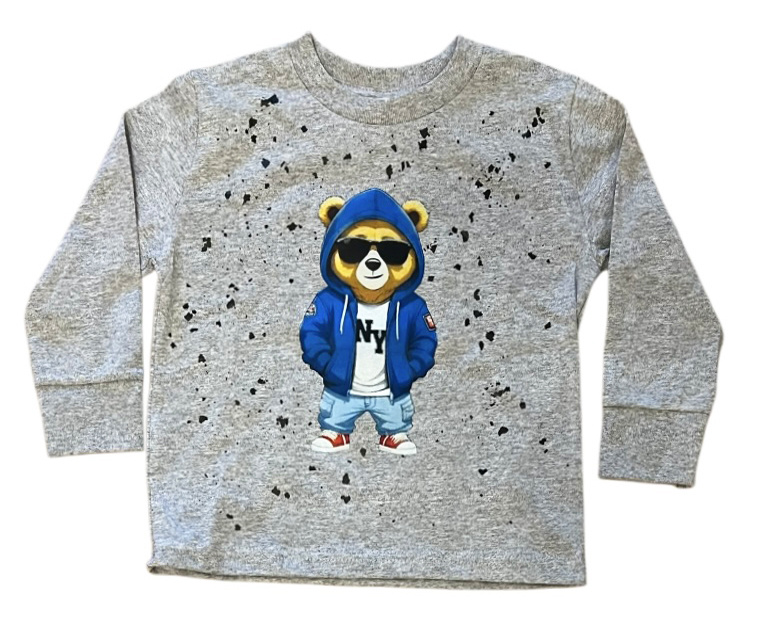 Rock Candy Grey NY Bear LS Tee
