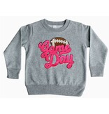 Pink Game Day Chenille Patch Sweat Shirt