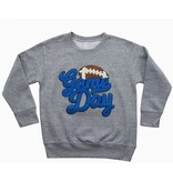 Blue Game Day Chenille Patch Sweat Shirt