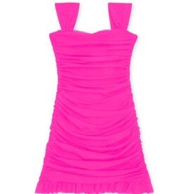 KatieJ Hot Pink Mesh Joey Dress