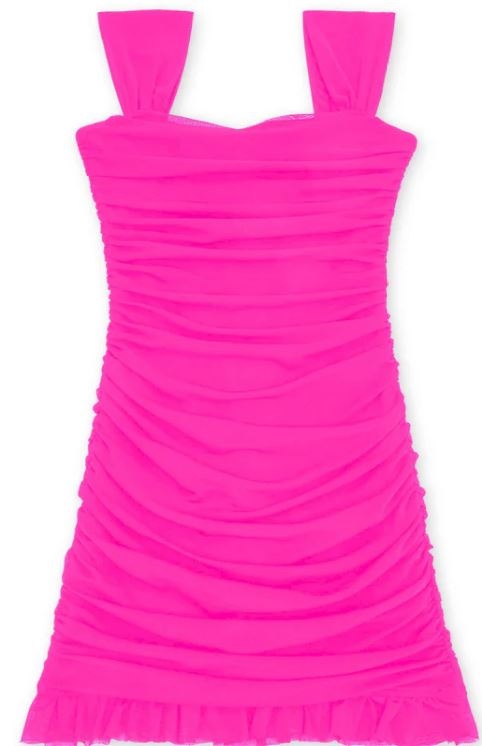 KatieJ Hot Pink Mesh Joey Dress