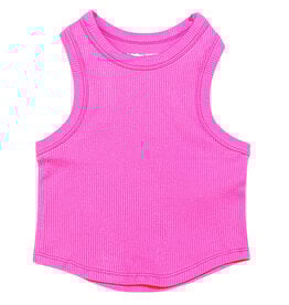 iScream Neon Pink Racerback Crop Rib Tank