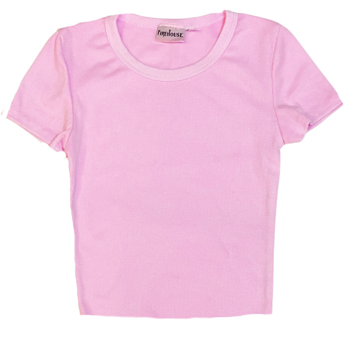 Firehouse Ice Pink Ribbed SS Tee