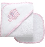 3 Marthas Pink Elephant Appliqued Towel Set