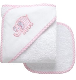 3 Marthas Pink Elephant Appliqued Towel Set