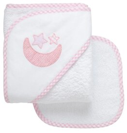 3 Martha's Pink Lullaby Appliqued Towel Set