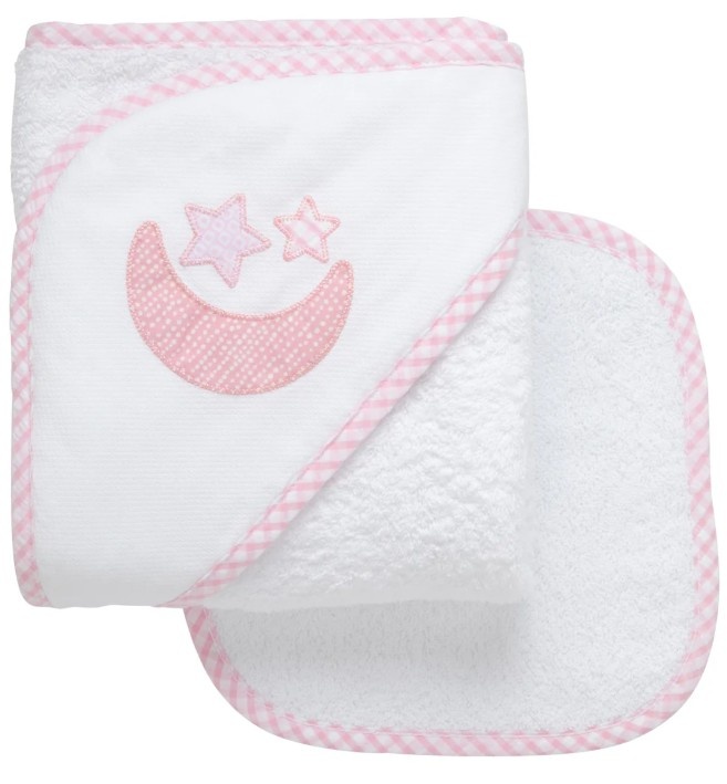 3 Martha's Pink Lullaby Appliqued Towel Set