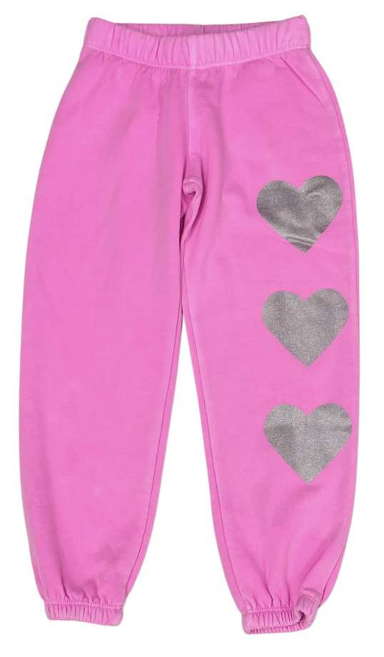 Firehouse Silver Heart Neon Pink Sweatpant