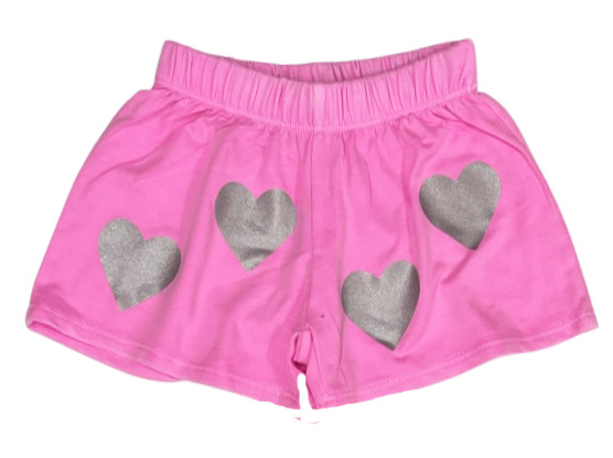 Firehouse Silver Heart Neon Pink Ltweight Shorts