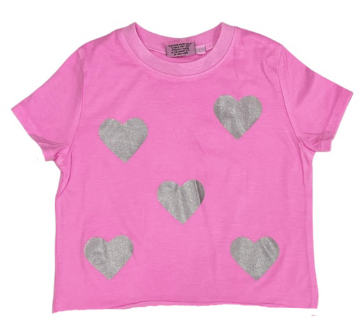Firehouse Silver Heart Neon Pink SS Tee