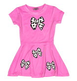 Firehouse Polka Dot Bow Neon Pink Dress