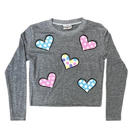 Firehouse Heather Grey Multi Heart Toss LS Tee