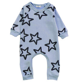 Cozii Sky Blue Stars Soft Fleece Romper
