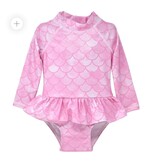 Flap Happy Pixie Scales LS Ruffle Inf Rash Guard Swim