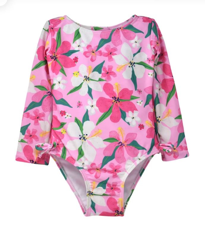 Flap Happy Hibiscus LS Rash Guard