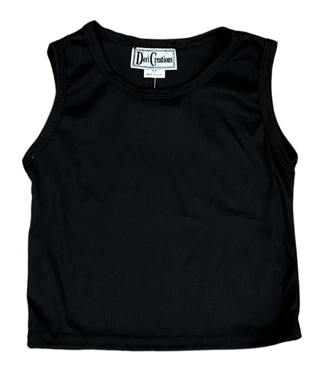 Dori Black Ribbed Tank Top