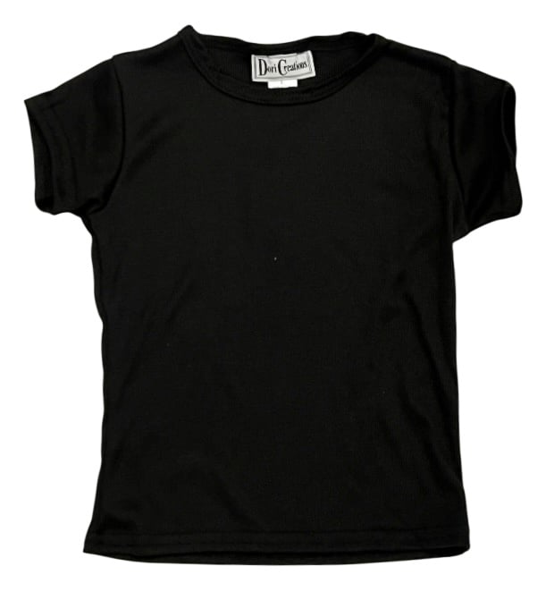 Dori Black SS Ribbed Tee